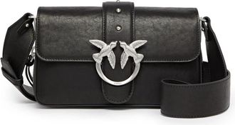 Pinko Sac Rabat Love One Slouchy Zip Mini Vite - Dames - Schoudertassen - Zwart - ONE Size - Leer - Tassen