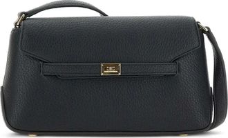 Elisabetta Franchi Borsa a spalla in pelle pieno fiore - Nero
