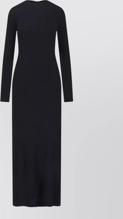 Saint Laurent crew neck dress knotted detail maxi