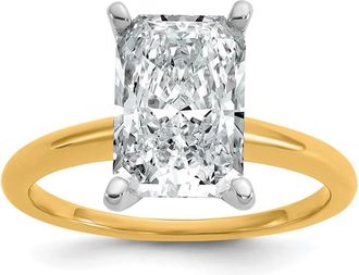 Diamond2Deal 14k Yellow Gold 3 Ct Certified Lab Grown Diamond Solitaire Engagement Ring