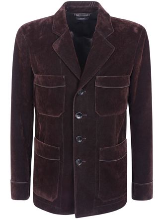 Tom Ford Jacket Four Pocket Washed Flocked Tricotine