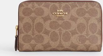 Coach Medium Id Zip Wallet In Signature Canvas