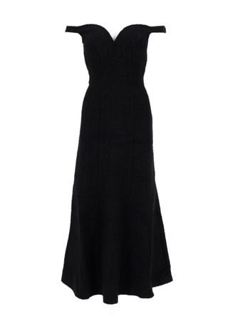 Self Portrait Boucle Textured Off-The-Shoulder Midi Dress