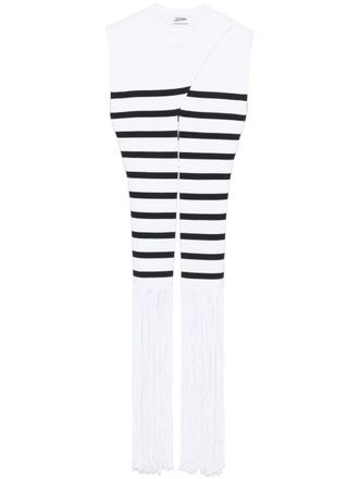 Jean Paul Gaultier The Fringed Marini&egrave;re top - women - Polyamide/Cotton/Elastane - S - White