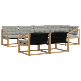 vidaXL Conjunto De Sof&aacute;s De Exterior 7 Pcs Blanco Y Gris Claro Vidaxl