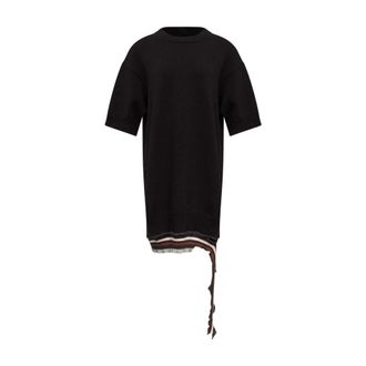 Maison Margiela Distressed Knitted Mini Dress - female - MM6 Maison Margiela - Knitted Dresses - Black - M - Dresses