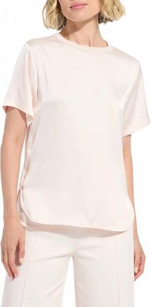 Lyss&eacute; Jenika Crochet Neck Band Mix Media Top In Barely Pink