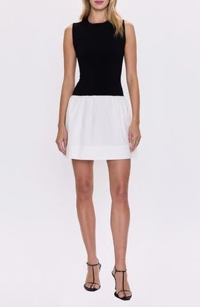 Pistola Denim Adrienne Mixed Media Minidress in Noir And Le Blanc at Nordstrom Rack, Size X-Large