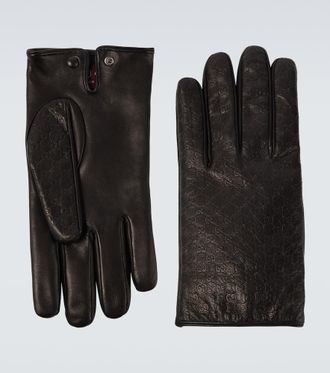 Gucci GG leather gloves