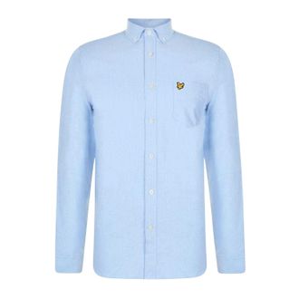 Lyle & Scott Heren Geborduurd Logo Oxford Overhemd (Riviera)