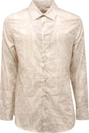 Etro Shirt Model 11451 4731 - Heren - Casual Overhemden - Beige - 3XL - Katoen - Overhemden
