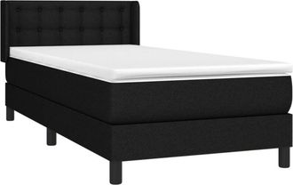 vidaXL Cama Box Spring Con Colch&oacute;n Tela Negro 100x200 Cm Vidaxl