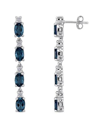 Rina Limor Silver 4.24 Ct. Tw. L & White Topaz Earrings