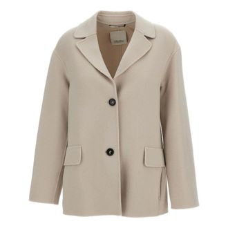 Max Mara Elfi Single-Breasted Jacket - Dames - Jassen - Beige - Maat: M Zijde