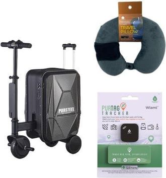 Pursonic Smart Travel Set Electric Luggage, Purtag Tracker & Memory Foam Pillow in Multicolor at Nordstrom