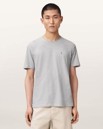 AllSaints Cotton Flax Short Sleeve Ramskull T-Shirt, Size: XXL