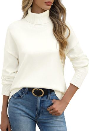 Heekpek PASUDA Womens Jumpers Turtle Neck Sweaters Winter Long Sleeve Tops Autumn Soft Pullover Elegant Ladies Jumper Casual Loose Sweatshirts Knit Pullover T