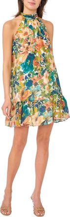 CeCe by Cynthia Steffe Ruffle Halter Dress in Ocean Blue at Nordstrom Rack, Size X-Large
