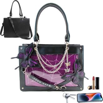 Generic Gothic Butterfly Bag - Dark Style Tote Bag For Women | Convenient Reusable Shopping Tote, School Bags, Grocery Fashionable Shoulder Bags, Lightweight 