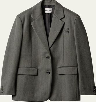 Miu Miu Single-Breasted Blazer Jacket