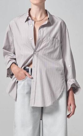 Citizens Of Humanity Kayla Shirt In Taylor Grey Stripe