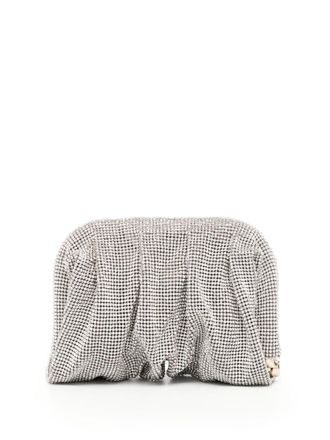 Benedetta Bruzziches strass-embellished clutch bag - women - Aluminium/Rhinestone/Organic Silk - OS - Silver