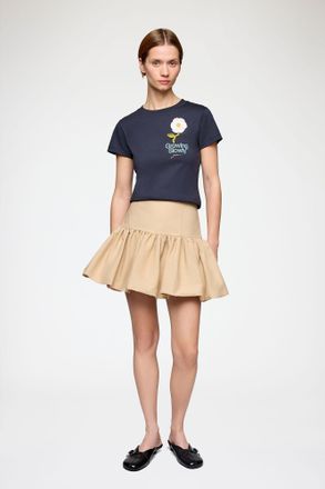 Ganni Warm Sand Skirt in Beige Cotton - Size 34 Organic