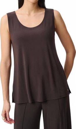 Joseph Ribkoff Sleeveless Scoop Neck Camisole Top In Brown