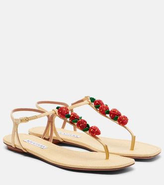 Aquazzura Sandalias Fragolina de efecto rafia