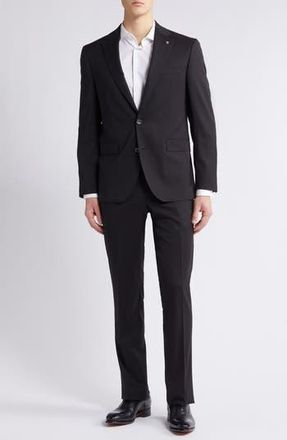 Jack Victor Solid Black Wool Suit at Nordstrom Rack, Size 38 Regular