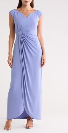 Connected Crystal Notch Side Ruched Gown in Periwinkle at Nordstrom Rack, Size 10