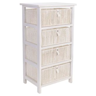 Wanderlust Deco Cajonera De Madera Blanca 40x29x73h Cm