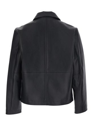 Sunflower Mens Short Leather Jacket Black Coat