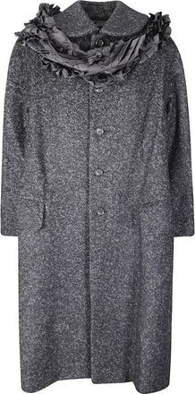 Comme Des Garçons Long Coat With Textured Fabric