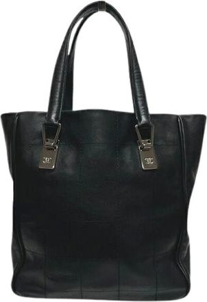 Chanel Pre-owned Tote Bags, female, Black, Size: ONE SIZE Pre-owned Leather Tote