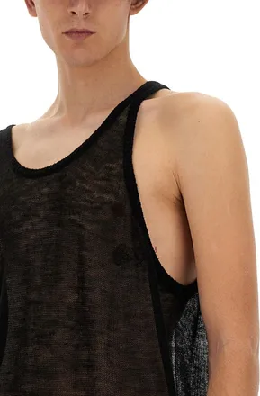 Rick Owens Knitted Wool Tank Top - Black