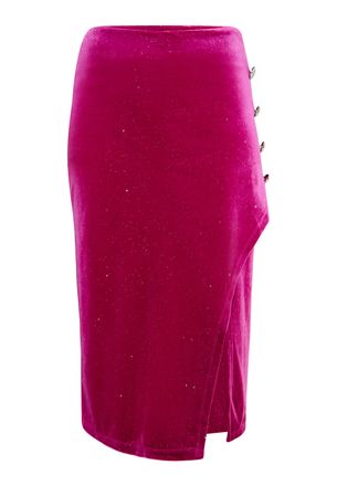 Faina Fluwelen rok met glitters Dames roze