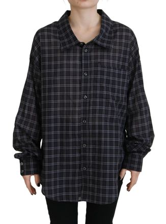 Dsquared2 Dsquared&sup2; Checkered Collared Button Long Sleeves Womens Shirt (Pre-Owned)