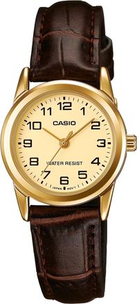 Casio Womens Classic Analog Watch With Brown Leather Strap - LTP-V001GL-9B