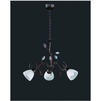 Trio Leuchten Trio Lighting - Suspensi&oacute;n R&uacute;stica 3xe14 Traditio Vasos Cristal Blanco &Oacute;xido &Oslash;70 Cm