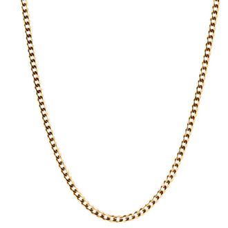 Pompeii3 14k Yellow Gold 24 Cuban Link Chain Mens Necklace 3mm Wide
