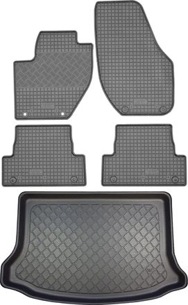 OEM Juego De Alfombrillas De Goma Para Coche Y Maletero Para Volvo V40 Ii / V40 Cross Country Hatchback / Suv (5 Puertas) Desde Julio De 2012 Hasta Noviem