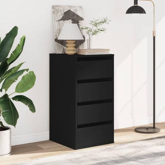 Berkfield Home Classic Corner Chest of Drawers Black 40x41x76 cm Engineered Wood | Size: 40 x 41 x 76 cm