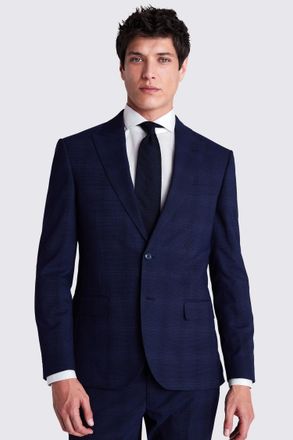 Moss Slim Fit Navy Check Suit Jacket