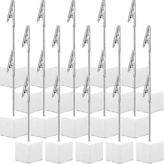 OEM 20 Clips Para Fotos Con Pinzas De Cocodrilo, Base De Madera, Soporte Para Notas, Soporte Para N&uacute;meros De Mesa, Expositor De Tarjetas Para Men&uacute; De Ofic
