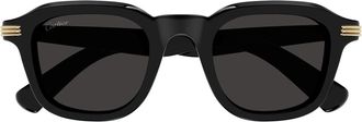 Cartier Cartier Ct0536s Linea Première De Cartier 001 Black Grey Sunglasses