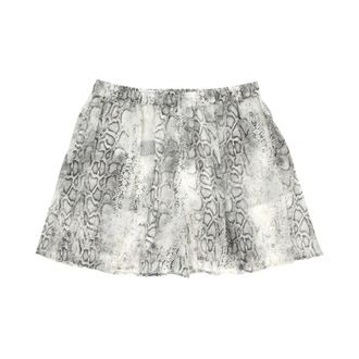 Federica Tosi Short Skirts, female, Gray, Size: M Short in georgette stampa pitone stampa serpente cordoncino