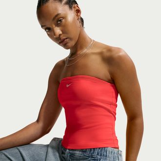Nike Womens Nike Sportswear Tight Tube Top in Red | IR1643-696