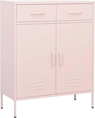 Berkfield Home Storage Cabinet Pink 80x35x101.5 cm Steel