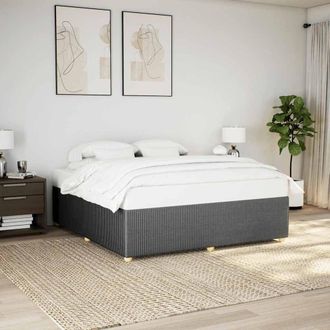 Berkfield Home Bed Frame without Mattress Dark Grey Super King Fabric
